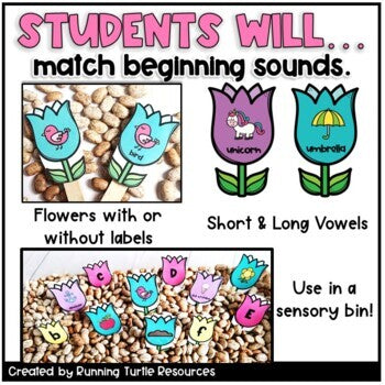 Spring Letter and Beginning Sound Match Garden
