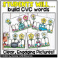 Spring CVC Match Short Vowel Word Family Activities