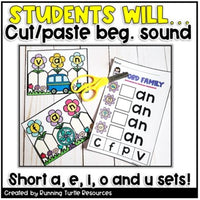 Spring CVC Match Short Vowel Word Family Activities
