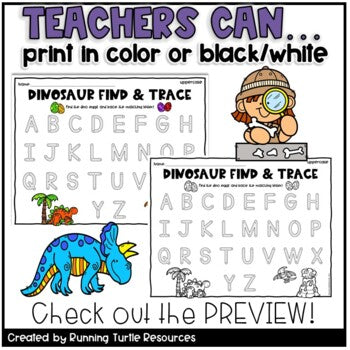 Dinosaur Letter and Initial Sounds Match l Egg Hunt Activity