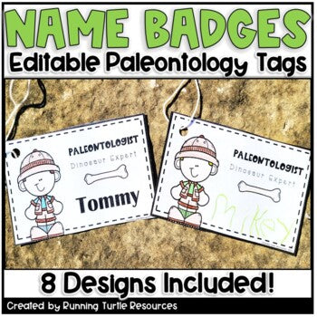 Dinosaur Expert Name Tags l Editable