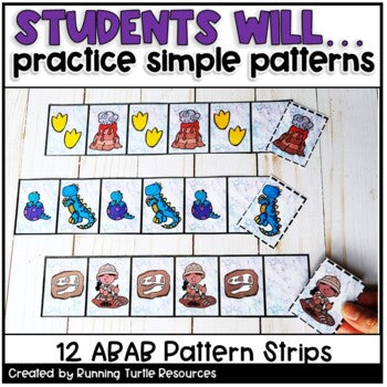 Dinosaur Pattern Strips for Preschool