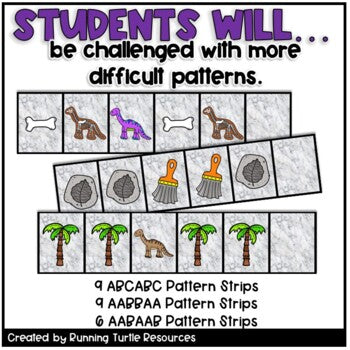 Dinosaur Pattern Strips for Preschool