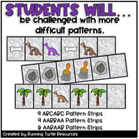 Dinosaur Pattern Strips for Preschool