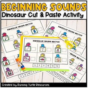 No Prep Dinosaur Beginning Sounds Sort