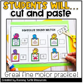 No Prep Dinosaur Beginning Sounds Sort for Preschool and Kindergarten