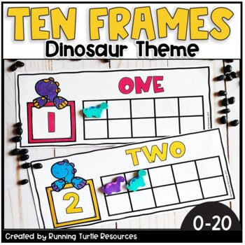 Free Dinosaur Ten Frames Counting Activity