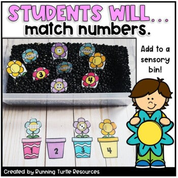 Flower Number Match l Spring Math Center