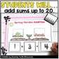 Spring Addition Mat Sums to 20