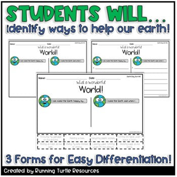 Earth Day Primary Mini Pack l Editable Name Craft