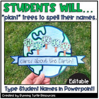 Earth Day Primary Mini Pack l Editable Name Craft