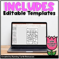 Spring Color by Code EDITABLE l Numbers 0-20