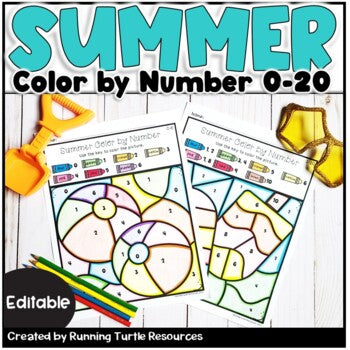 Summer Color by Number Editable