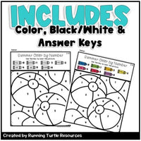Summer Color by Number Editable