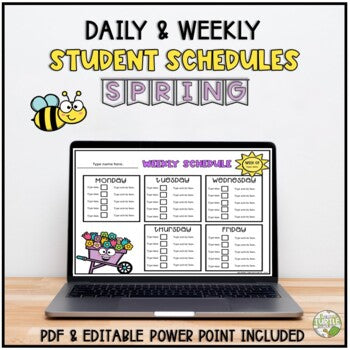 Spring Daily and Weekly Schedules l Editable Templates – Running Turtle ...