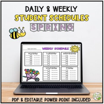 Spring Daily and Weekly Schedules l Editable Templates