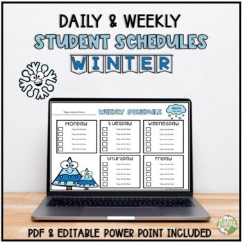 Winter Daily and Weekly Schedules l Editable Templates