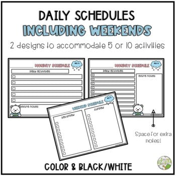 Winter Daily and Weekly Schedules l Editable Templates