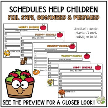 Fall Back to School Student Schedules l Editable Templates