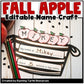 Fall Apple Name Craft EDITABLE