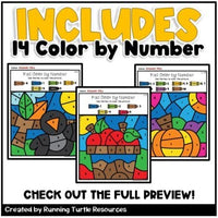 Fall Color by Code 0-20 Editable l Number Recognition Activity