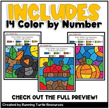 Fall Color by Code 0-20 Editable l Number Recognition Activity
