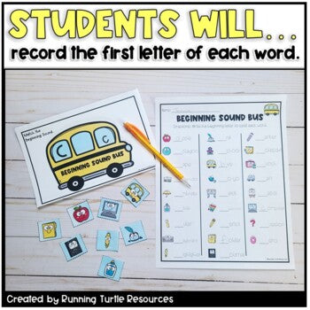 Back to School Beginning Sound Task Cards CCSS.ELA.RF.K.2d