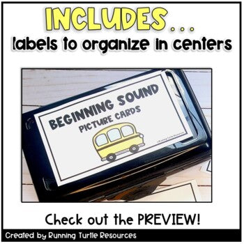 Back to School Beginning Sound Task Cards CCSS.ELA.RF.K.2d