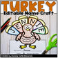 Turkey Name Craft EDITABLE l Thanksgiving Craftivity