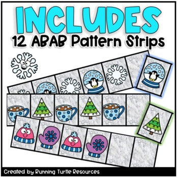 Winter Pattern Strips l Preschool and Kindergarten Math Center