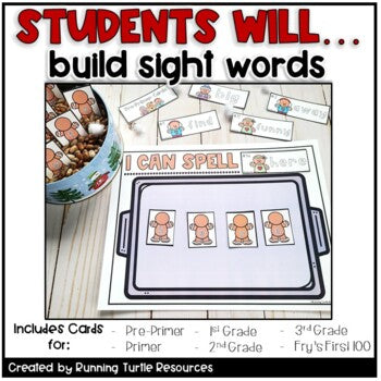 Gingerbread Sight Words l December Word Work Kindergarten