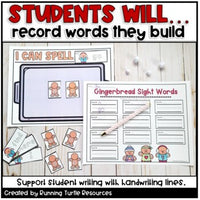 Gingerbread Sight Words l December Word Work Kindergarten