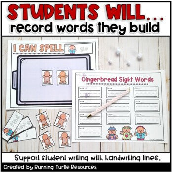Gingerbread Sight Words l December Word Work Kindergarten