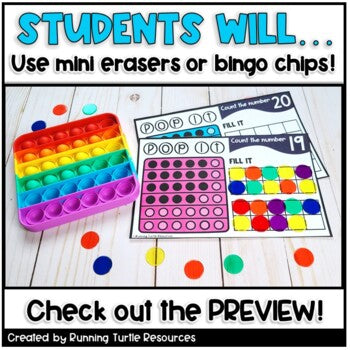 Pop It Fidget Number Formation & Ten Frames