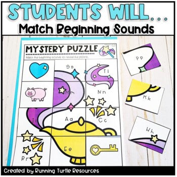 Alphabet Mystery Puzzles Letter Beginning Sounds Match, Fairytale Magic Theme
