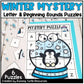 Winter Mystery Picture Alphabet Puzzle Beginning Sounds Literacy Center