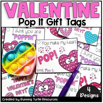 Valentine Pop Fidget Gift Tags for Students