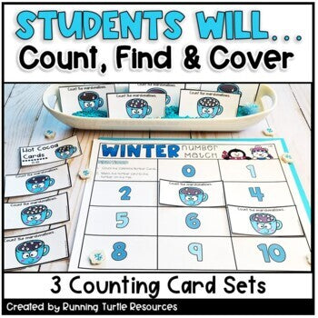 Winter Number Match Task Cards