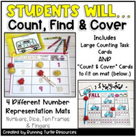 Number Matching Math Task Cards Seasonal Bundle
