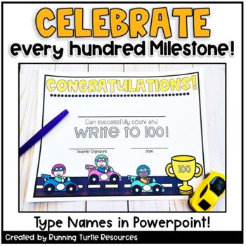 Counting to 1000 Hundreds Charts Number Scroll