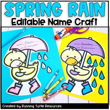 Spring Rain Name Craft EDITABLE
