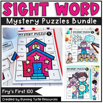 Sight Word Mystery Puzzles Bundle with Fry's First 100 Words