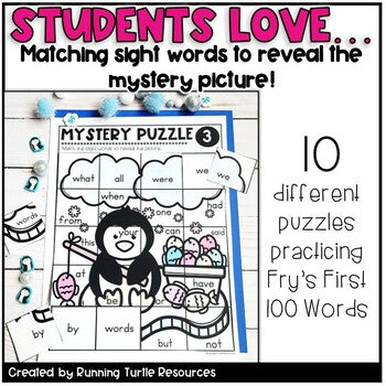 Sight Word Mystery Puzzles Bundle with Fry's First 100 Words