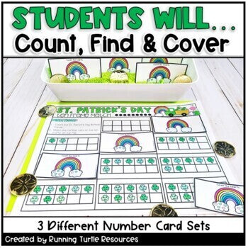 St. Patrick's Day Number Match Count and Cover Task Cards