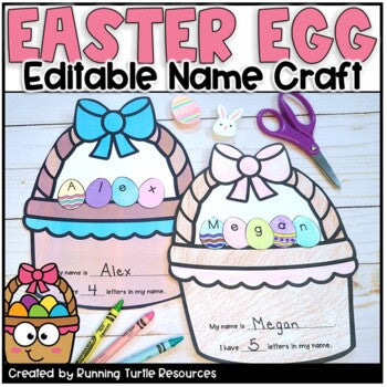 Easter Egg Basket Name Craft EDITABLE