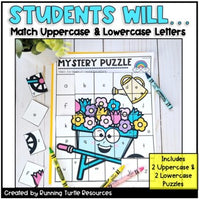 SPRING Alphabet Mystery Puzzles l Letter and Beginning Sounds Match