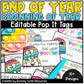 End of Year Pop It Gift Tags EDITABLE Back to School Pop Its Tags