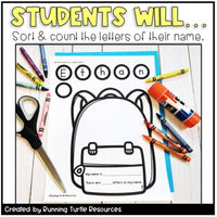 Back to School Name Craft EDITABLE Backpack Craft