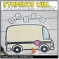 Back to School Name Craft EDITABLE Bus Activity
