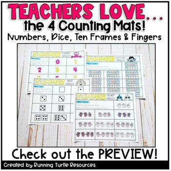 Summer Number Match Count and Cover Task Cards